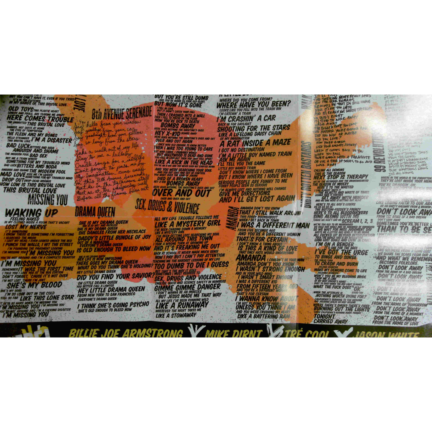 Front Picture of Unfolded Inlay - Green Day – ¡TRÉ!